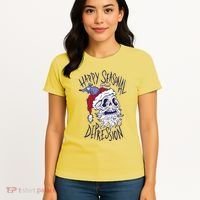 Happy Seasonal Depression Santa Women's T-Shirt thumb 4