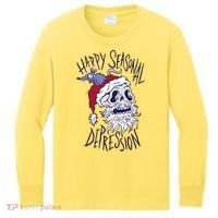 Happy Seasonal Depression Santa Kids Long Sleeve Shirt thumb 0