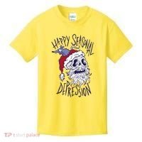 Happy Seasonal Depression Santa Kids T-Shirt thumb 0