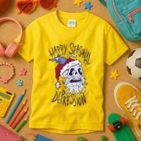 Happy Seasonal Depression Santa Kids T-Shirt thumb 3