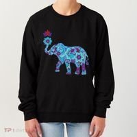 Henna Styled Elephant Lotus Flower Save The Elephants Women's Sweatshirt thumb 0