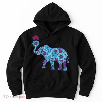 Henna Styled Elephant Lotus Flower Save The Elephants Hoodie