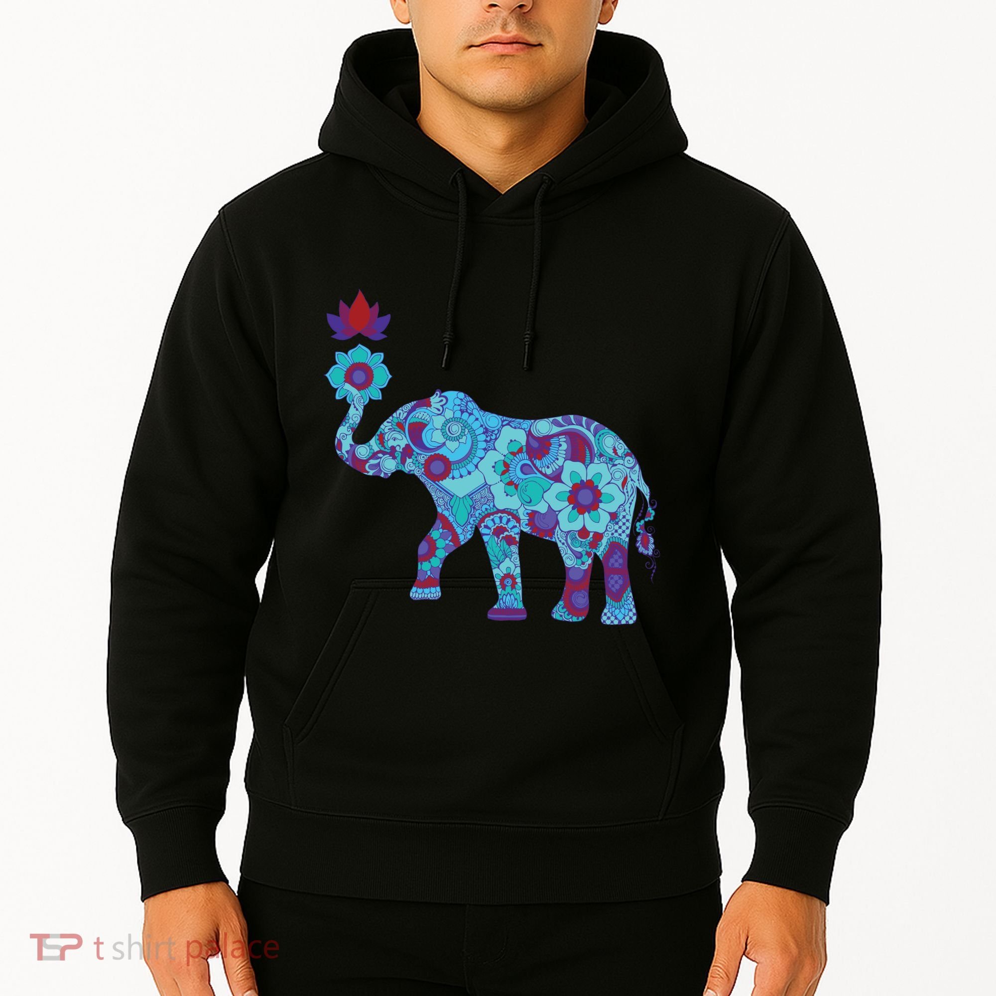 Henna Styled Elephant Lotus Flower Save The Elephants Hoodie