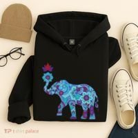 Henna Styled Elephant Lotus Flower Save The Elephants Hoodie thumb 4