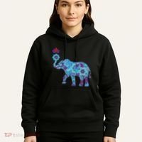 Henna Styled Elephant Lotus Flower Save The Elephants Hoodie thumb 5