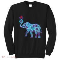 Henna Styled Elephant Lotus Flower Save The Elephants Sweatshirt thumb 0