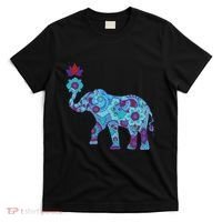 Henna Styled Elephant Lotus Flower Save The Elephants T-Shirt thumb 0