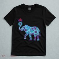 Henna Styled Elephant Lotus Flower Save The Elephants T-Shirt thumb 5