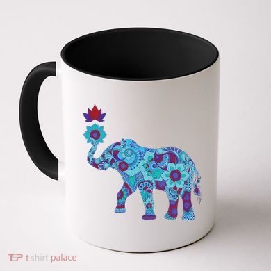 Henna Styled Elephant Lotus Flower Save The Elephants Coffee Mug