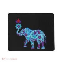 Henna Styled Elephant Lotus Flower Save The Elephants Mousepad thumb 0