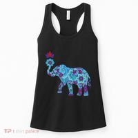Henna Styled Elephant Lotus Flower Save The Elephants Women's Tank Top thumb 0