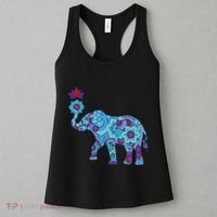 Henna Styled Elephant Lotus Flower Save The Elephants Women's Tank Top thumb 3