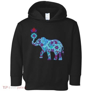 Henna Styled Elephant Lotus Flower Save The Elephants Toddler Hoodie