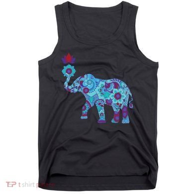 Henna Styled Elephant Lotus Flower Save The Elephants Tank Top