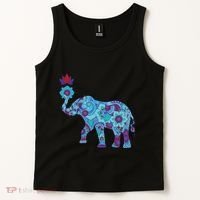 Henna Styled Elephant Lotus Flower Save The Elephants Tank Top thumb 2