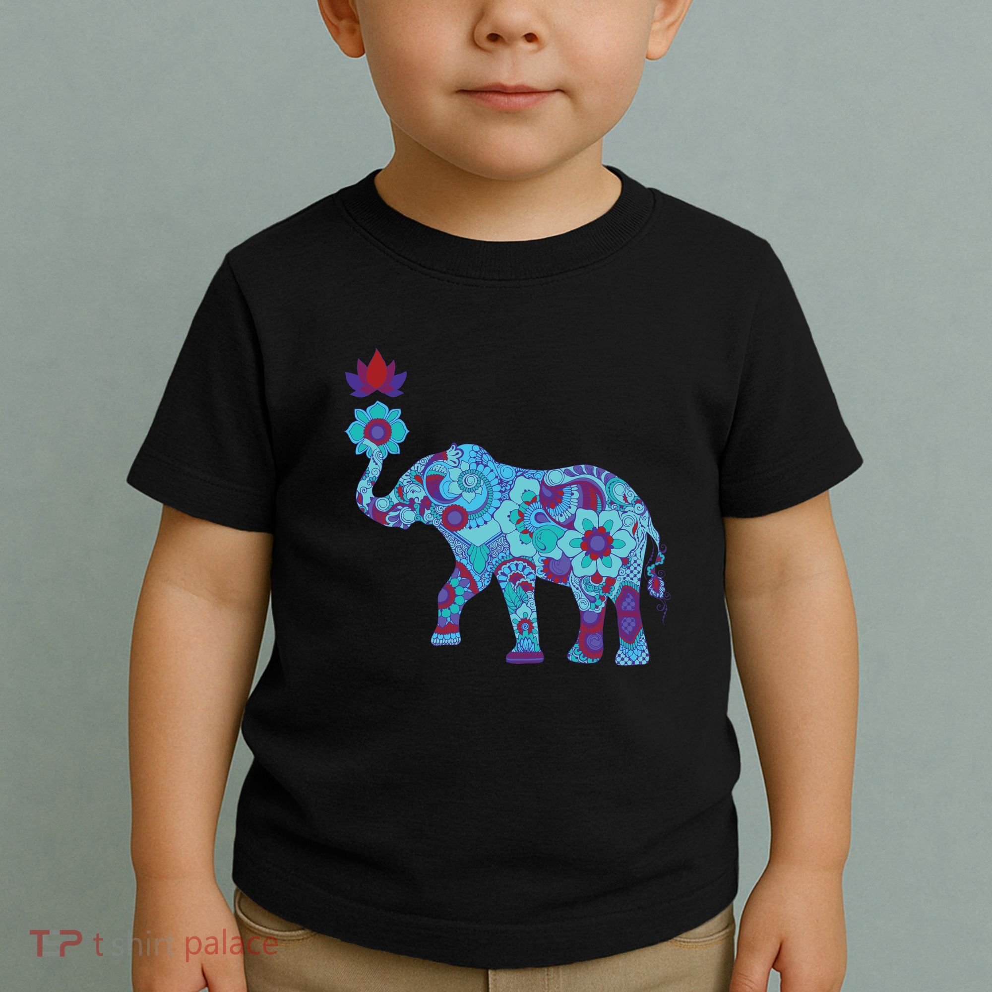 Henna Styled Elephant Lotus Flower Save The Elephants Toddler T-Shirt