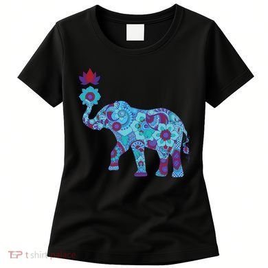 Henna Styled Elephant Lotus Flower Save The Elephants Women's T-Shirt