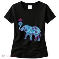 Henna Styled Elephant Lotus Flower Save The Elephants Women's T-Shirt thumb 0