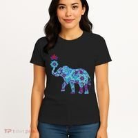 Henna Styled Elephant Lotus Flower Save The Elephants Women's T-Shirt thumb 4