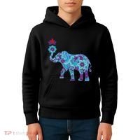 Henna Styled Elephant Lotus Flower Save The Elephants Kids Hoodie thumb 4