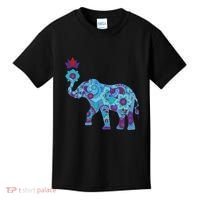 Henna Styled Elephant Lotus Flower Save The Elephants Kids T-Shirt thumb 0