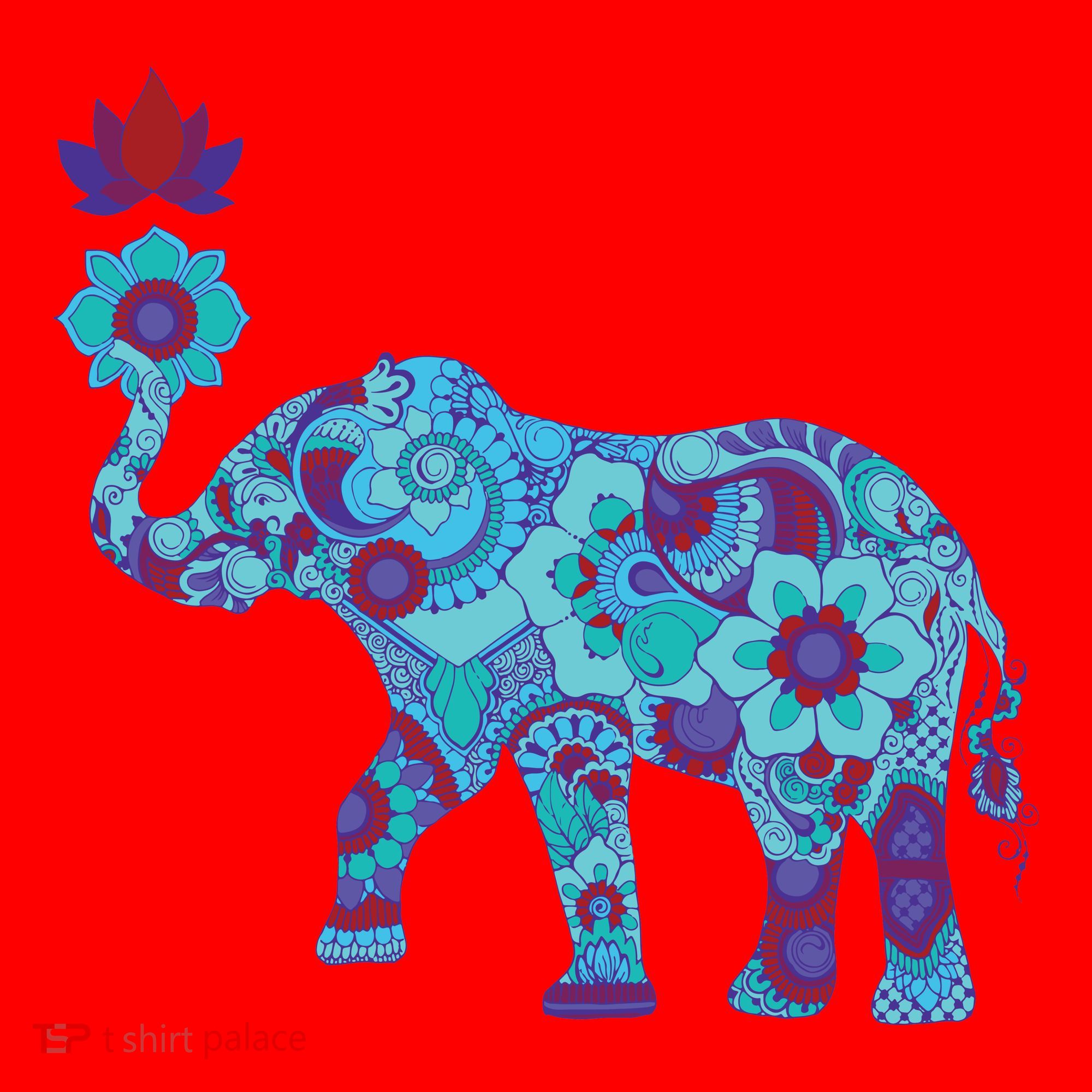 Henna Styled Elephant Lotus Flower Save The Elephants Santa Hat