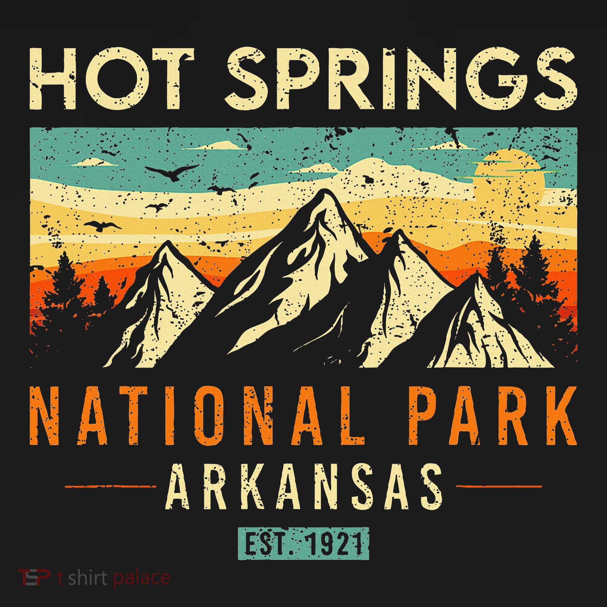 Hot Springs Est. 1921 Retro Arkansas National Park Long Sleeve Shirt