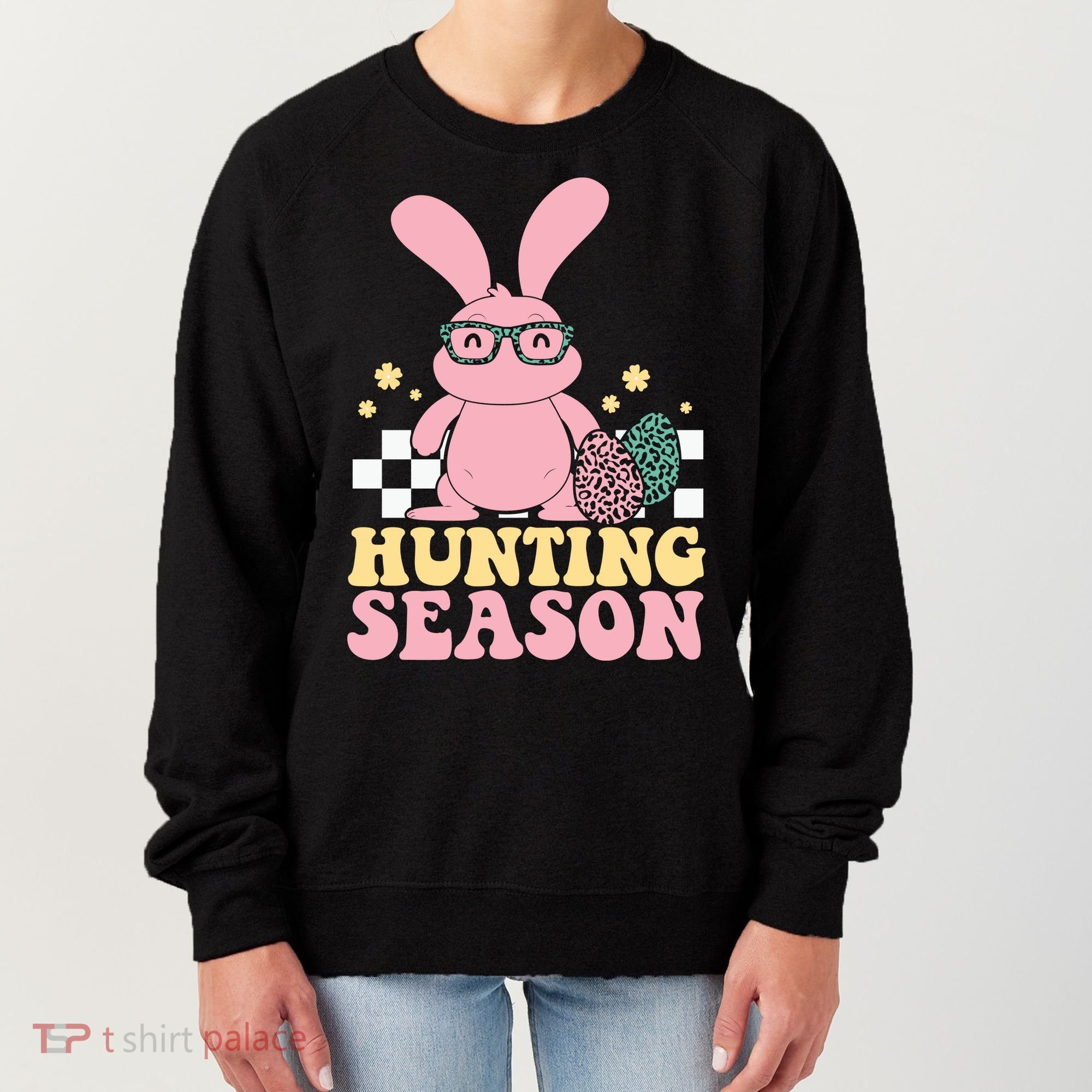 Hunting Season Easter Eggs Bunny Holiday Women's Sweatshirt