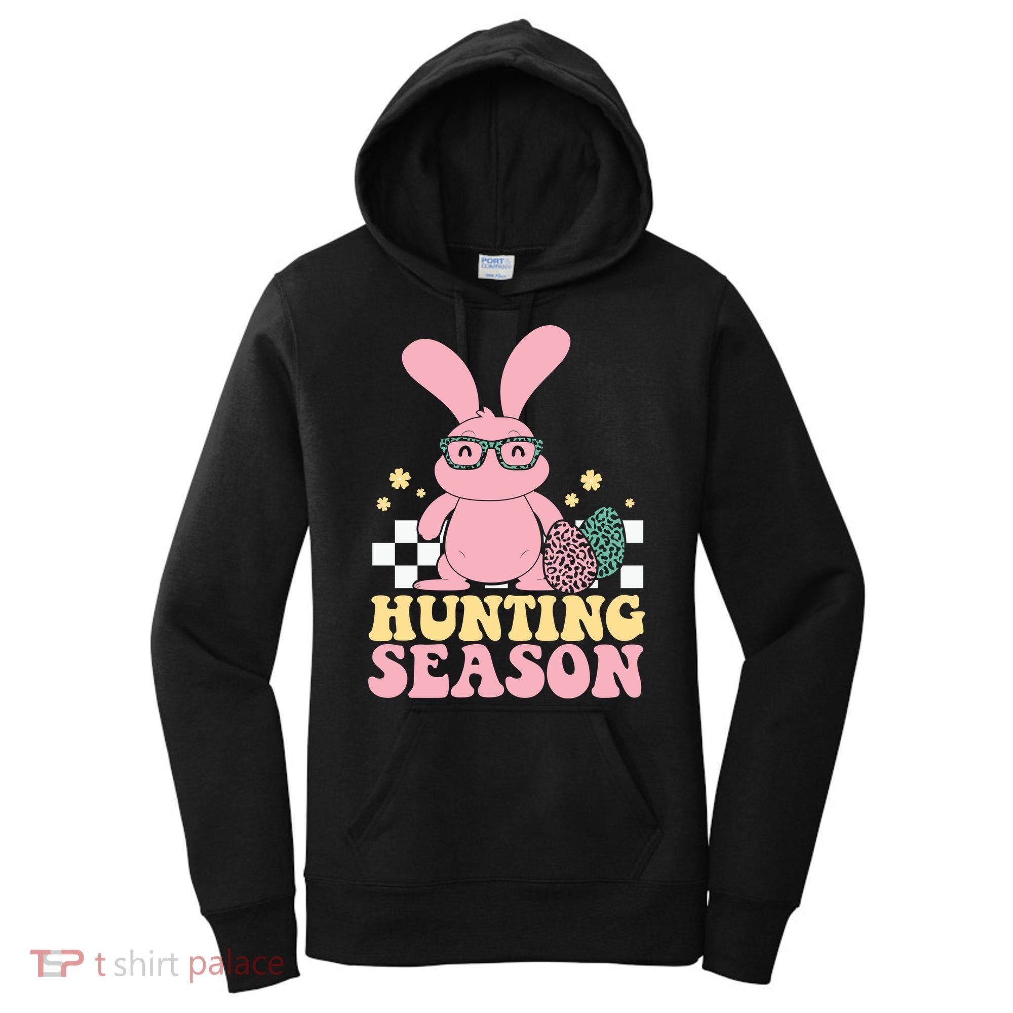 Hunting Season Easter Eggs Bunny Holiday Women's Hoodie