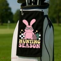 Hunting Season Easter Eggs Bunny Holiday Golf Towel thumb 2