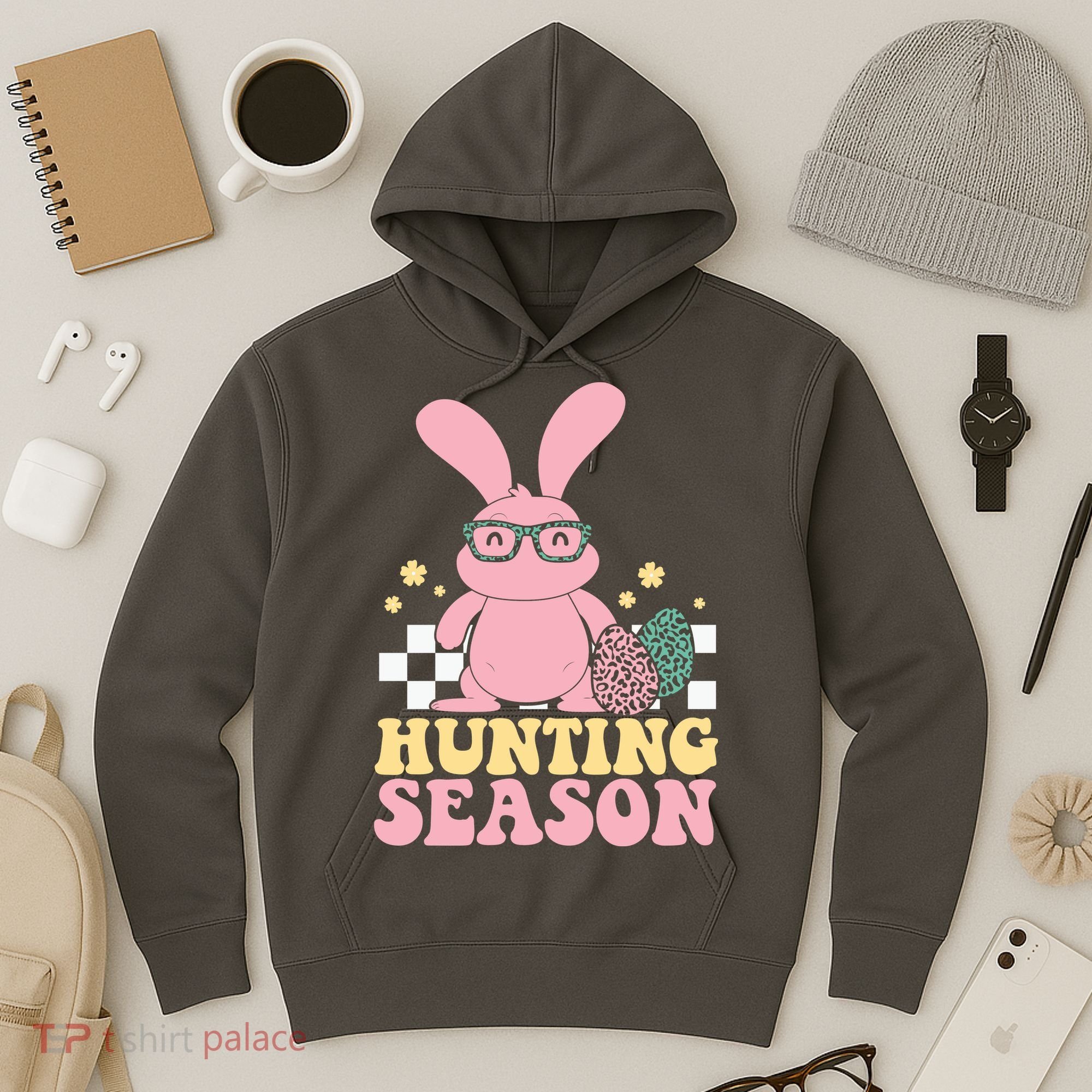 Hunting Season Easter Eggs Bunny Holiday Hoodie