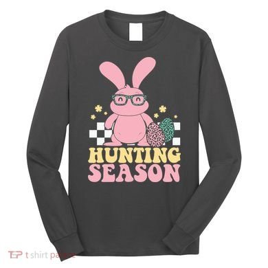 Hunting Season Easter Eggs Bunny Holiday Long Sleeve Shirt