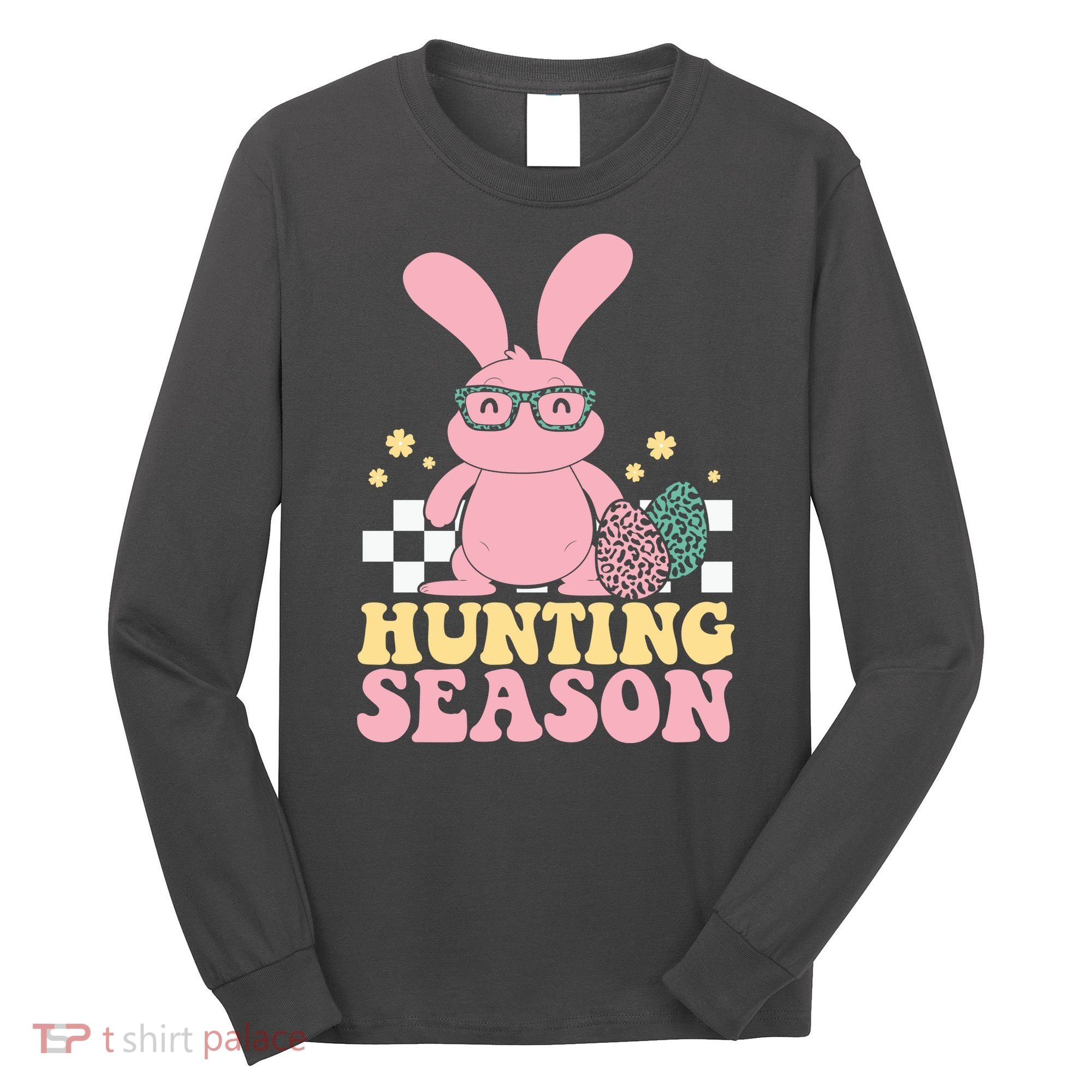 Hunting Season Easter Eggs Bunny Holiday Long Sleeve Shirt