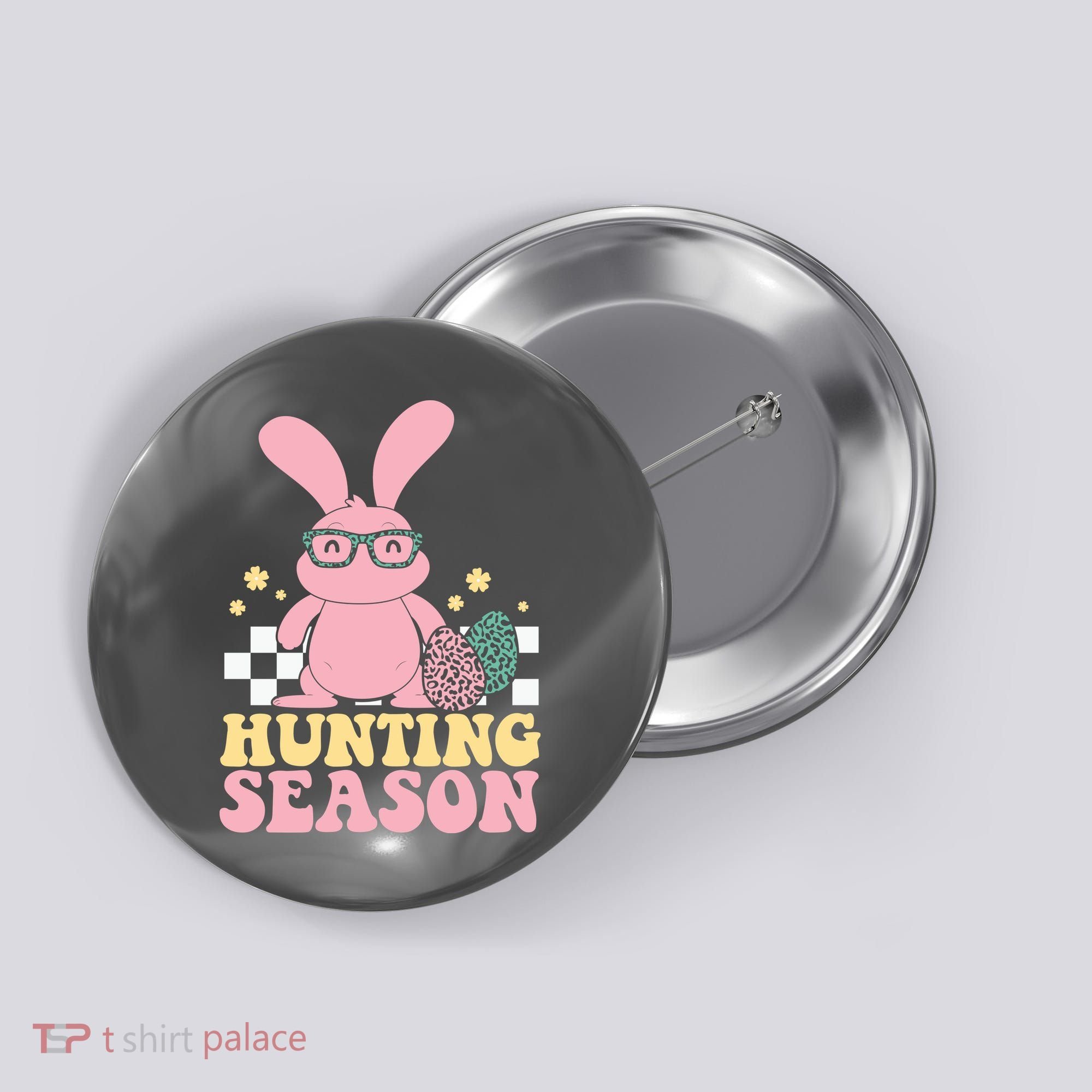 Hunting Season Easter Eggs Bunny Holiday Button