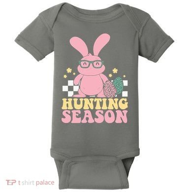 Hunting Season Easter Eggs Bunny Holiday Baby Bodysuit