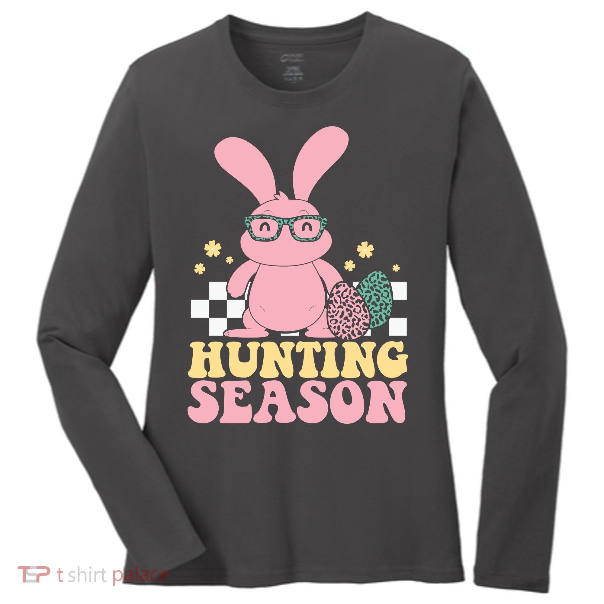 Hunting Season Easter Eggs Bunny Holiday Women's Long Sleeve Shirt