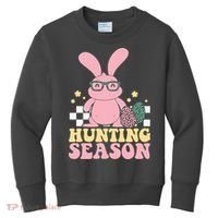 Hunting Season Easter Eggs Bunny Holiday Kids Sweatshirt thumb 0