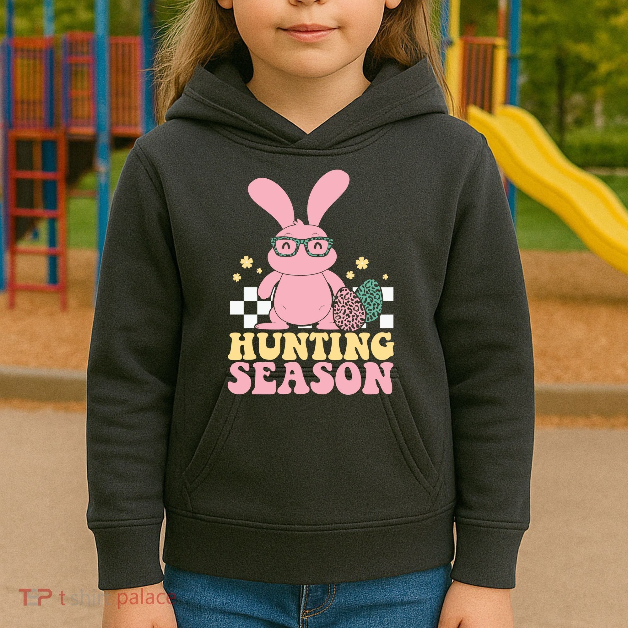 Hunting Season Easter Eggs Bunny Holiday Kids Hoodie