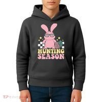 Hunting Season Easter Eggs Bunny Holiday Kids Hoodie thumb 4
