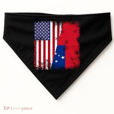 Half Samoan Flag Vintage Samoa Usa Gift USA-Made Doggie Bandana