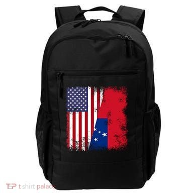 Half Samoan Flag Vintage Samoa Usa Gift Backpack
