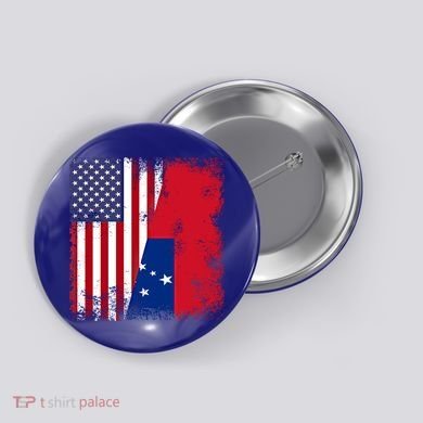 Half Samoan Flag Vintage Samoa Usa Gift Button