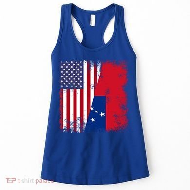 Half Samoan Flag Vintage Samoa Usa Gift Women's Tank Top