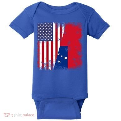 Half Samoan Flag Vintage Samoa Usa Gift Baby Bodysuit