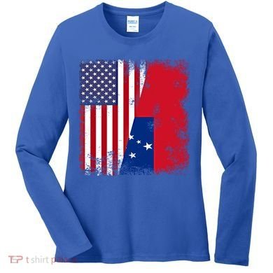 Half Samoan Flag Vintage Samoa Usa Gift Women's Long Sleeve Shirt