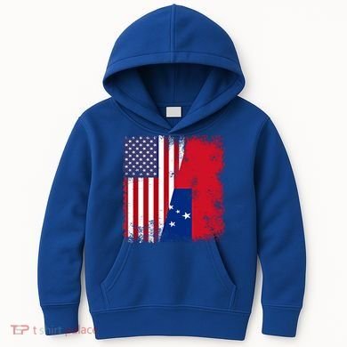 Half Samoan Flag Vintage Samoa Usa Gift Kids Hoodie