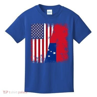 Half Samoan Flag Vintage Samoa Usa Gift Kids T-Shirt