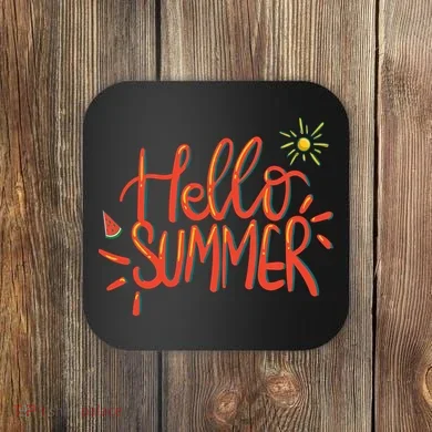 Hello Summer Fun Cute Coaster