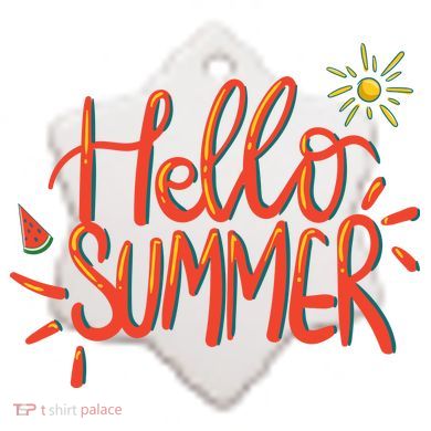 Hello Summer Fun Cute Ceramic Ornament