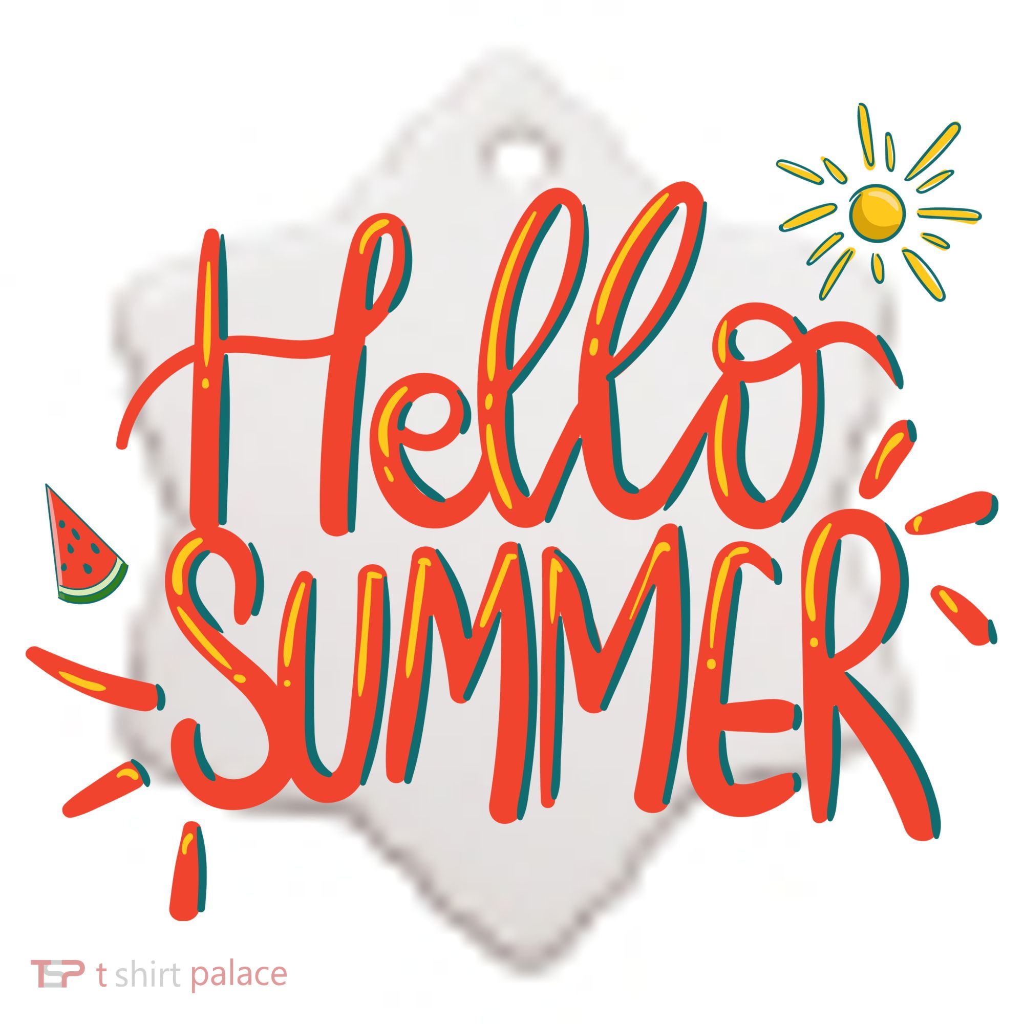 Hello Summer Fun Cute Ceramic Ornament